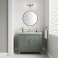 James Martin Vanities Chicago 36" Single Bathroom Vanity in Smokey Celadon with 3 cm Carrara White Marble Top and Rectangular Sink, , large