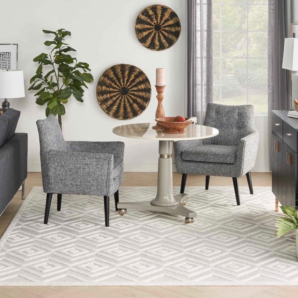 Nourison Versatile 9&#39; x 12&#39; Ivory and White Indoor/Outdoor Area Rug, , large