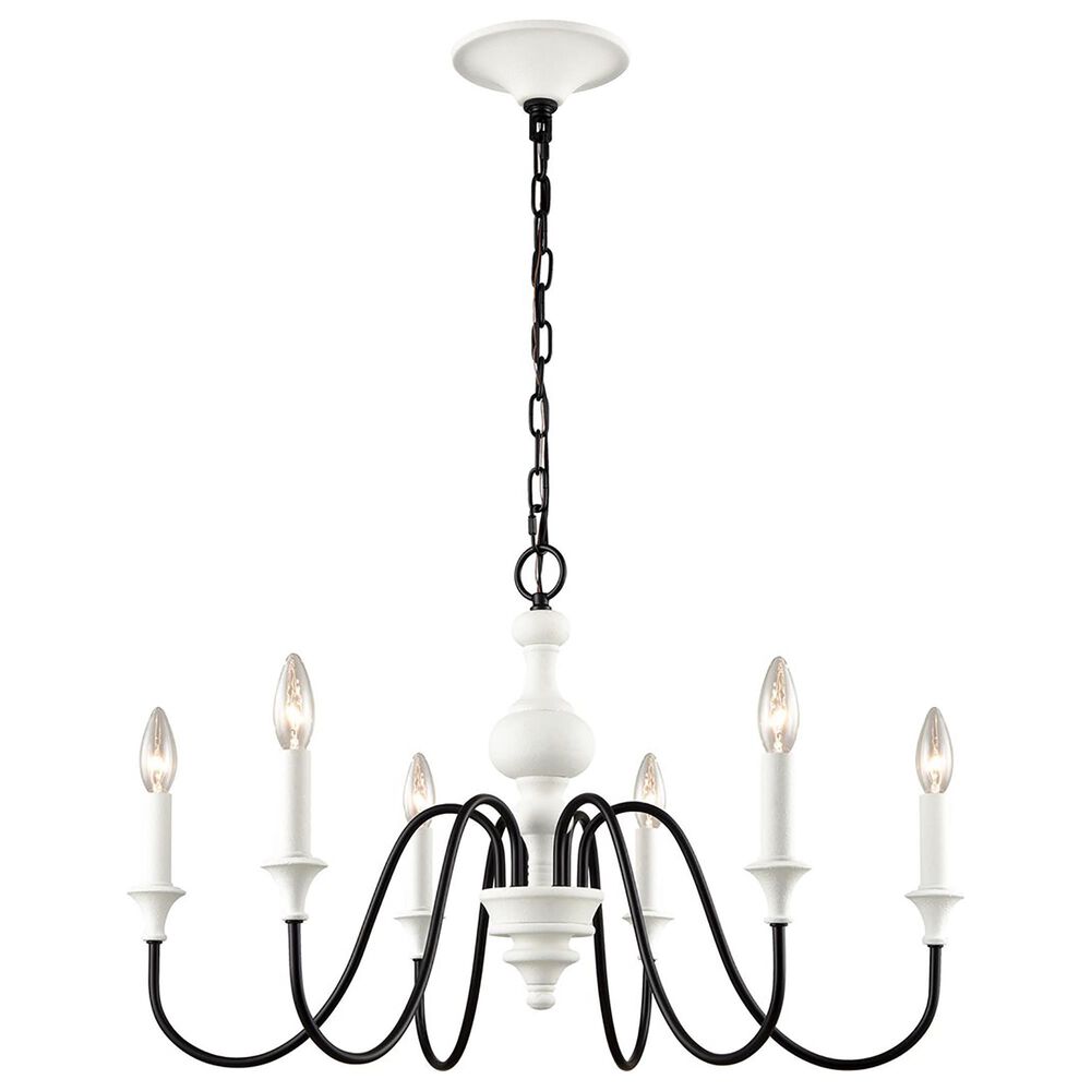 Stein World Val de Loire 6-Light Chandelier in White and Black, , large