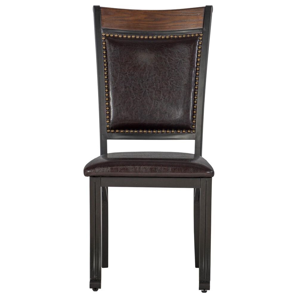 Linon Home Decor Franklin Side Chair in Black and Umber Brown, , large