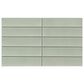 Emser Kaizen Sage 2" x 8" Rectangle on 9" x 15" Satin Porcelain Mosaic Sheet, , large