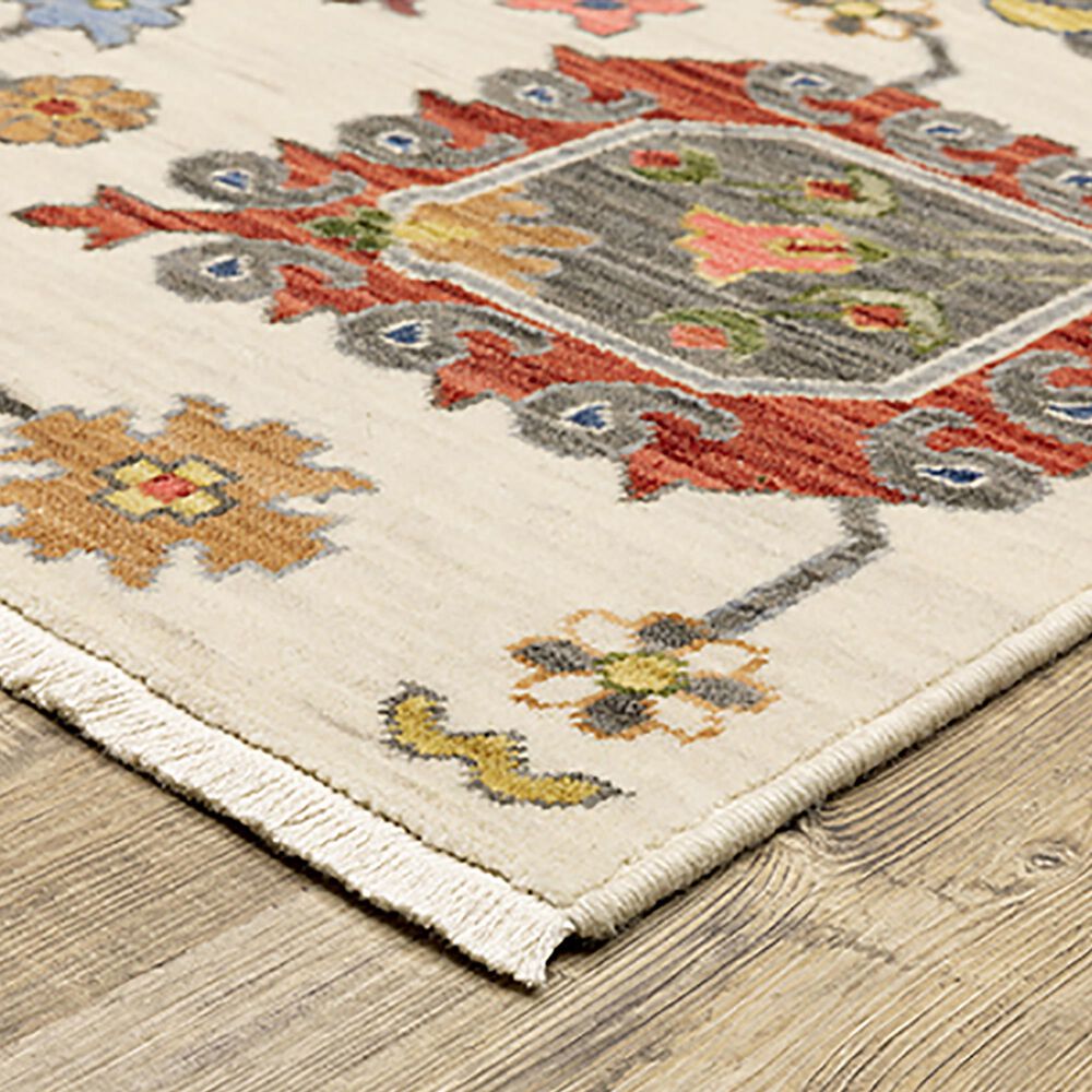 Oriental Weavers Lucca Floral Vibes 6&#39;7&quot; x 9&#39;6&quot; Ivory Area Rug, , large
