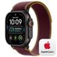 Apple Watch Ultra 4 (GPS + Cellular) 49mm Black Titanium Case with Burgundy Trail Loop - S/M and 2-Year AppleCare+, , large