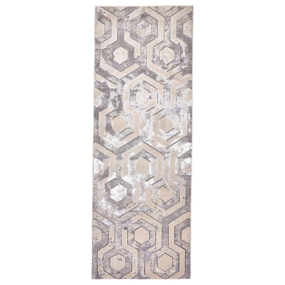 Feizy Micah 3046F 2"10" x 7"10" Beige and Gray Runner, , large