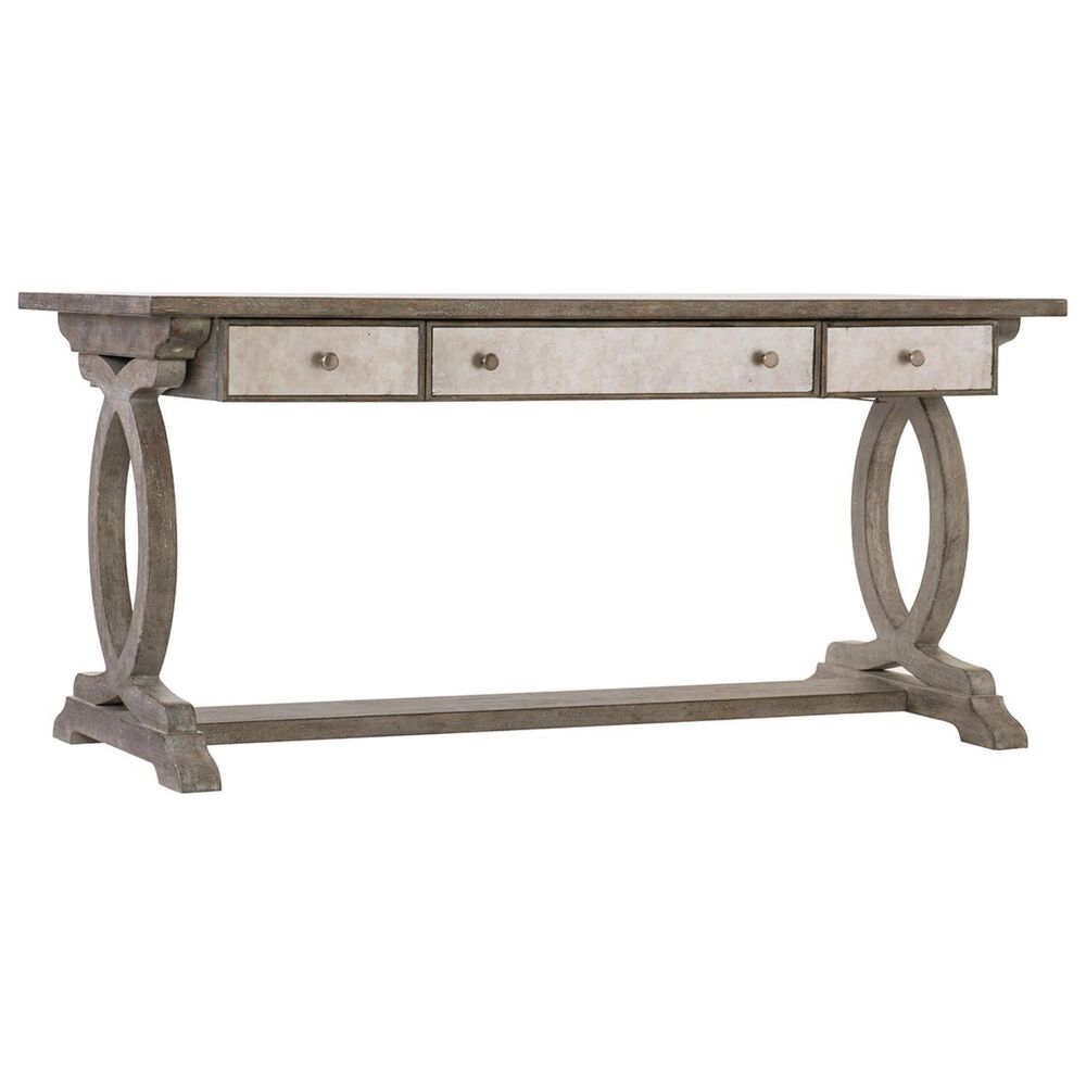 Hooker Furniture Rustic Glam Trestle Desk in Light Wood, , large