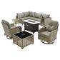 HOMLUX 9-Piece Patio Conversation Set in Dark Gray, , large