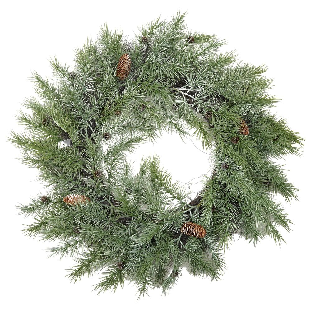 Creative Coop Evergreen Pine Wreath with Artful Greenery in Green, , large