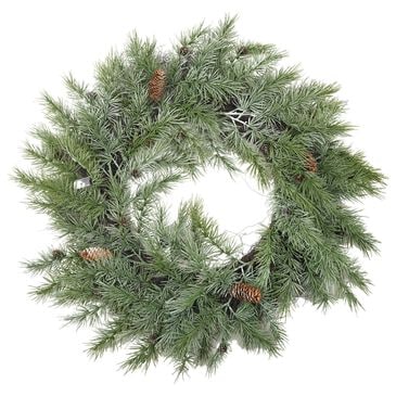 Creative Coop Evergreen Pine Wreath with Artful Greenery in Green, , large