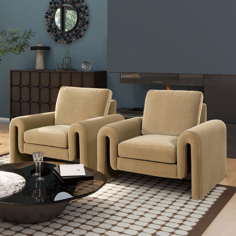 Jennifer Taylor Home Mason Accent Arm Chair in Camel Brown Beige, , large