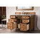 James Martin Vanities Brittany 48" Single Bathroom Vanity in Saddle Brown with 3 cm Carrara White Marble Top and Rectangle Sink, , large