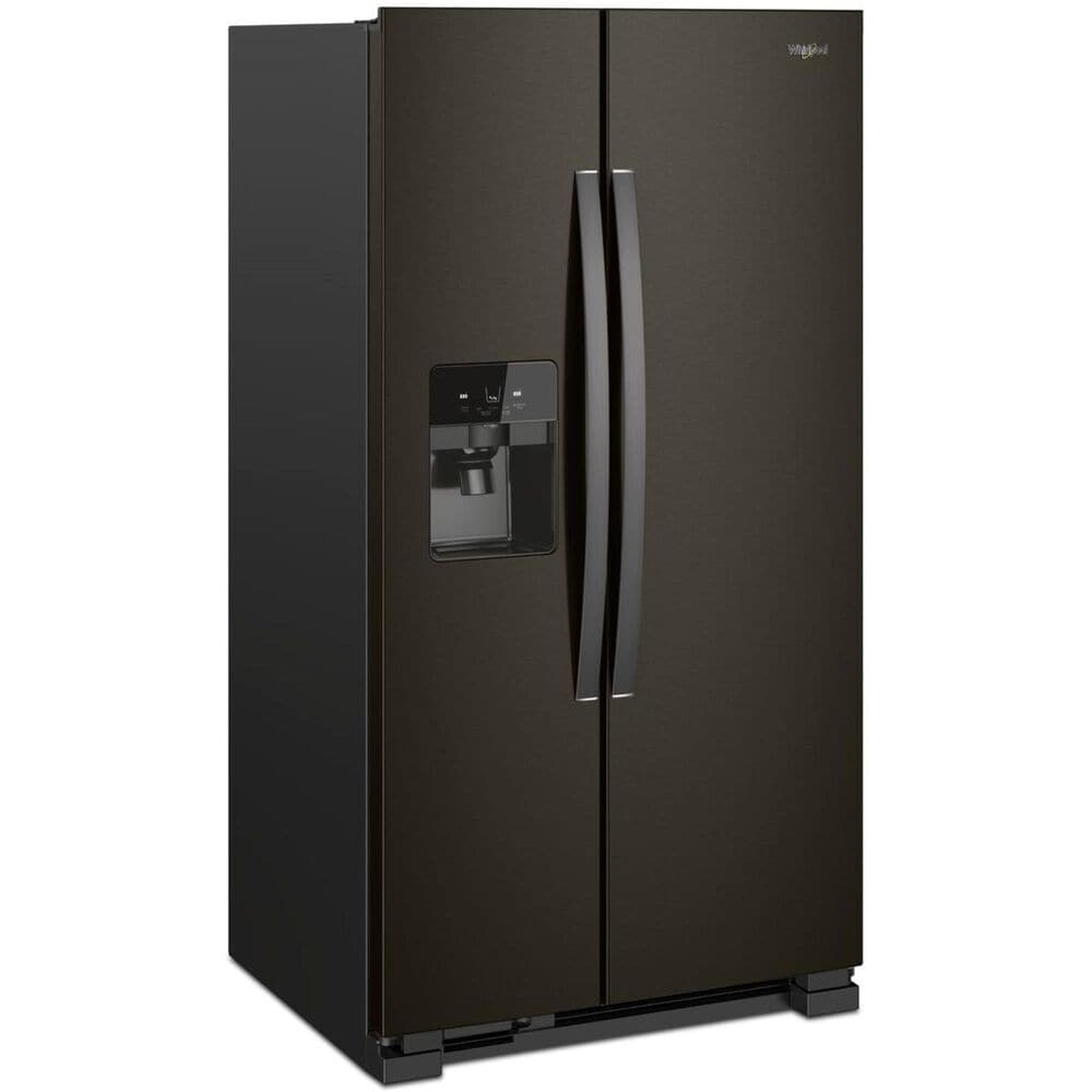 Whirlpool 24.6 Cu. Ft. 36&quot; Wide Side-by-Side Refrigerator in Black Stainless, , large