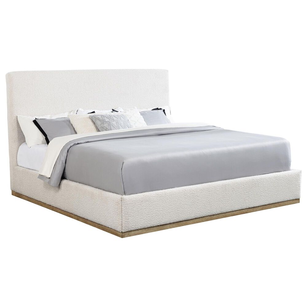 Pacific Landing Knox Eastern King Upholstered Platform Bed in Cream, , large