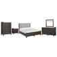 Nicolette Home Plum Creek 5-Piece Queen Upholstered Storage Bedroom Set in Ravenwood Black, , large