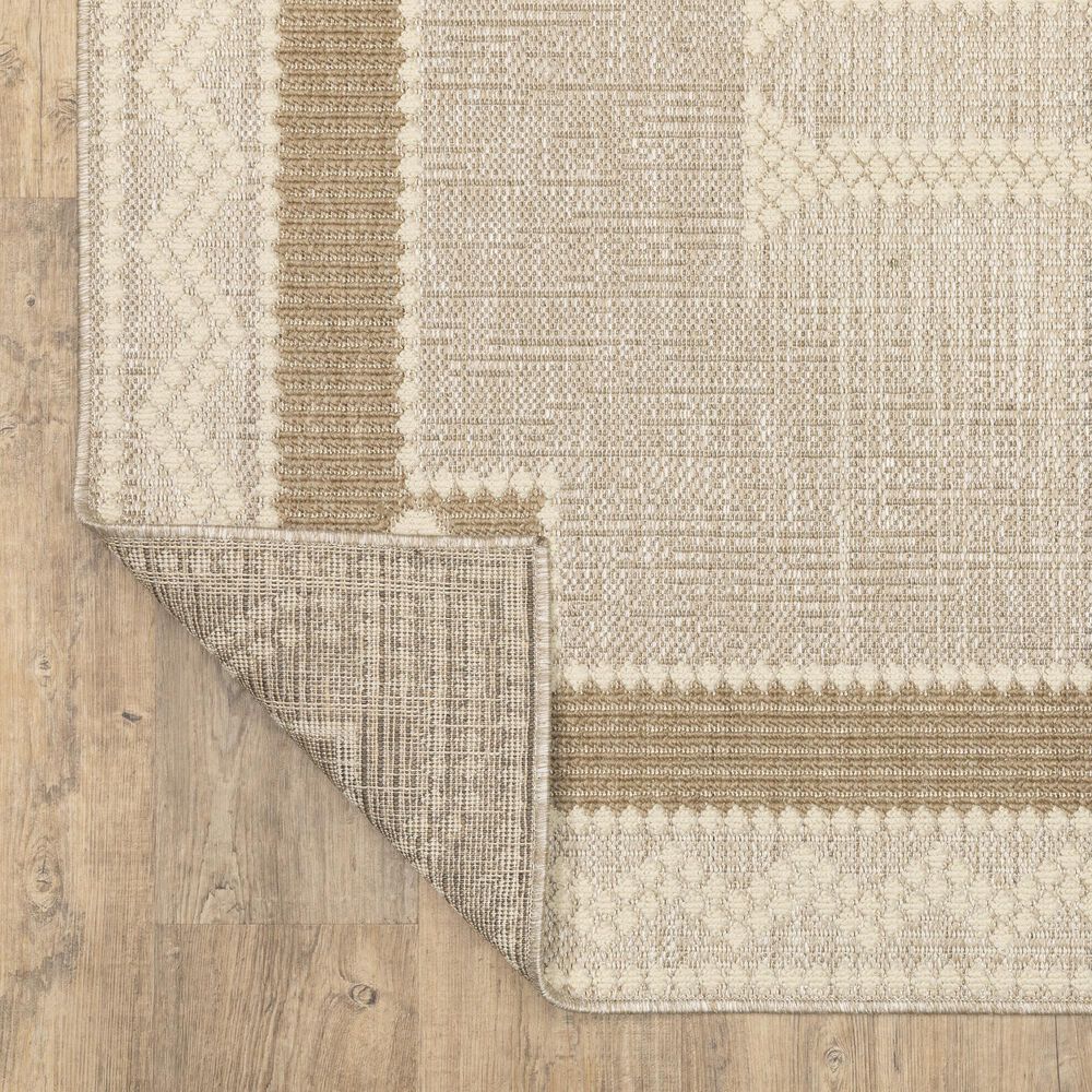 ROW by Oriental Weavers Zarina ZAR08 Beige and Brown 3'3" x 5' Indoor/Outdoor Area Rug, , large