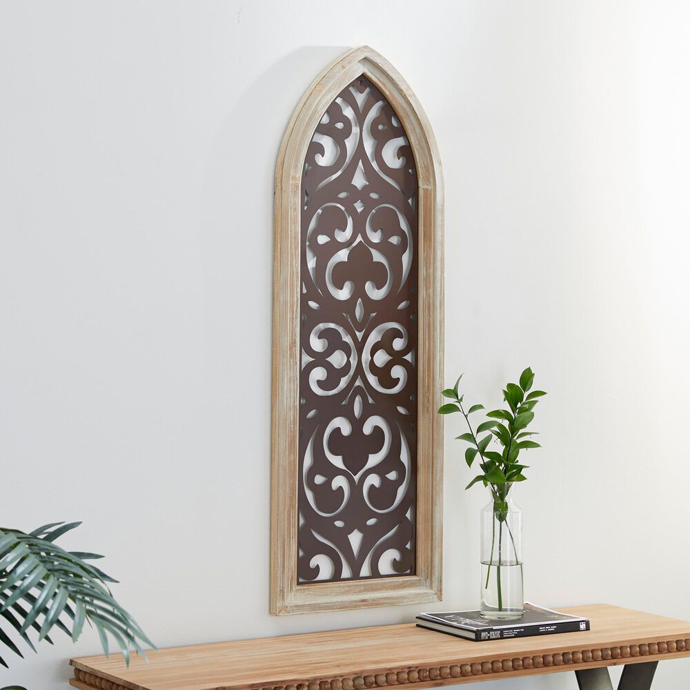 Maple and Jade 46.5&quot; x 16&quot; Rustic Abstract Wall Decor in Brown, , large