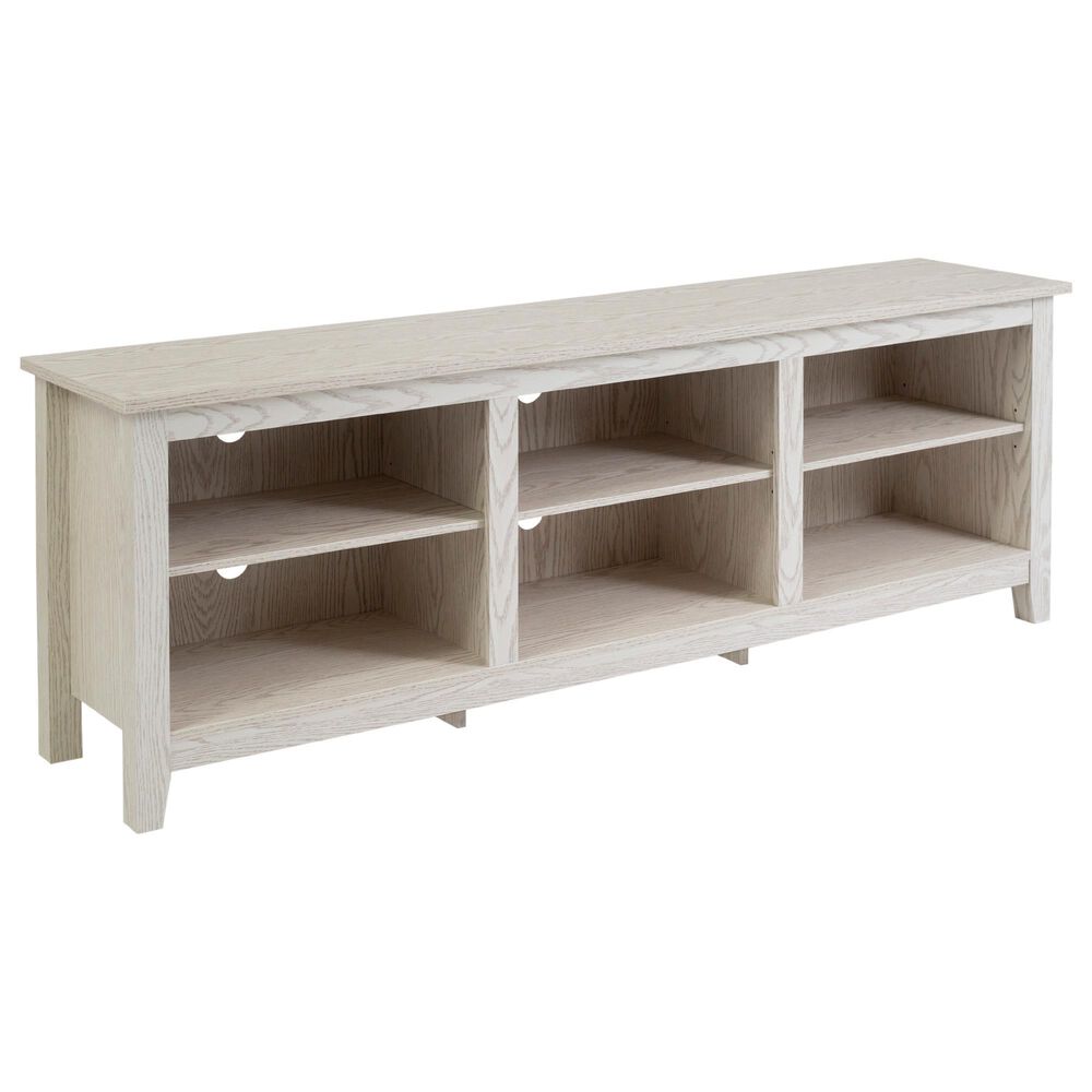 Walker Edison Essential 70&quot; TV Stand in White Wash, , large