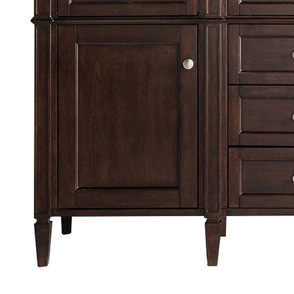 James Martin Vanities Brittany 60&quot; Double Bathroom Vanity in Burnished Mahogany with 3 cm White Zeus Quartz Top and Rectangular Sinks, , large