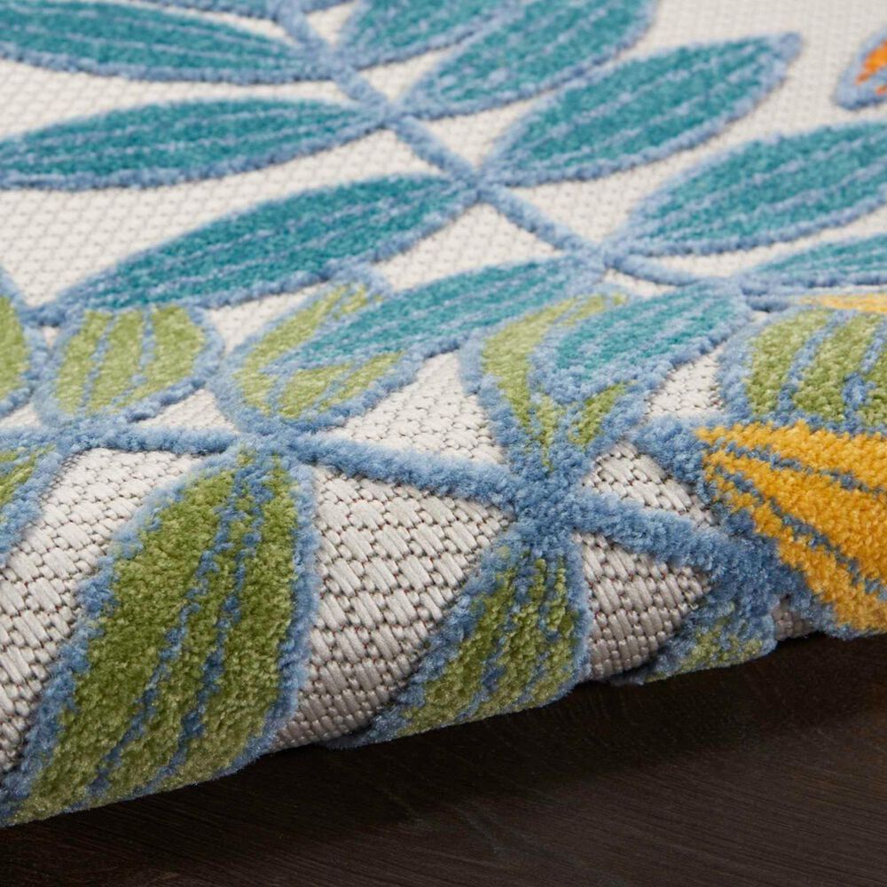 Nourison Aloha ALH18 5&#39;3&quot; x 7&#39;5&quot; Ivory and Multicolor Indoor/Outdoor Area Rug, , large