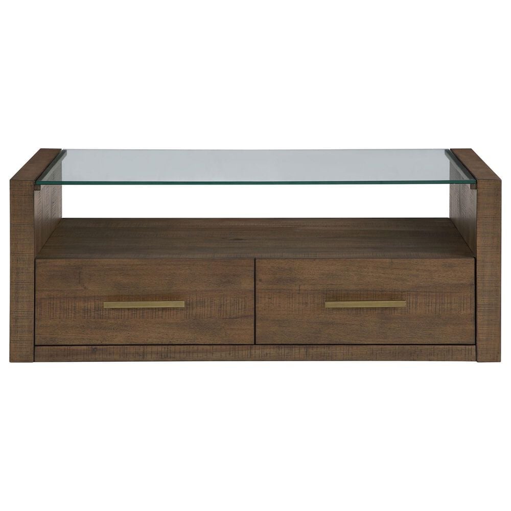 Crystal City Garland Castered Glass Top Coffee Table in Toffee, , large