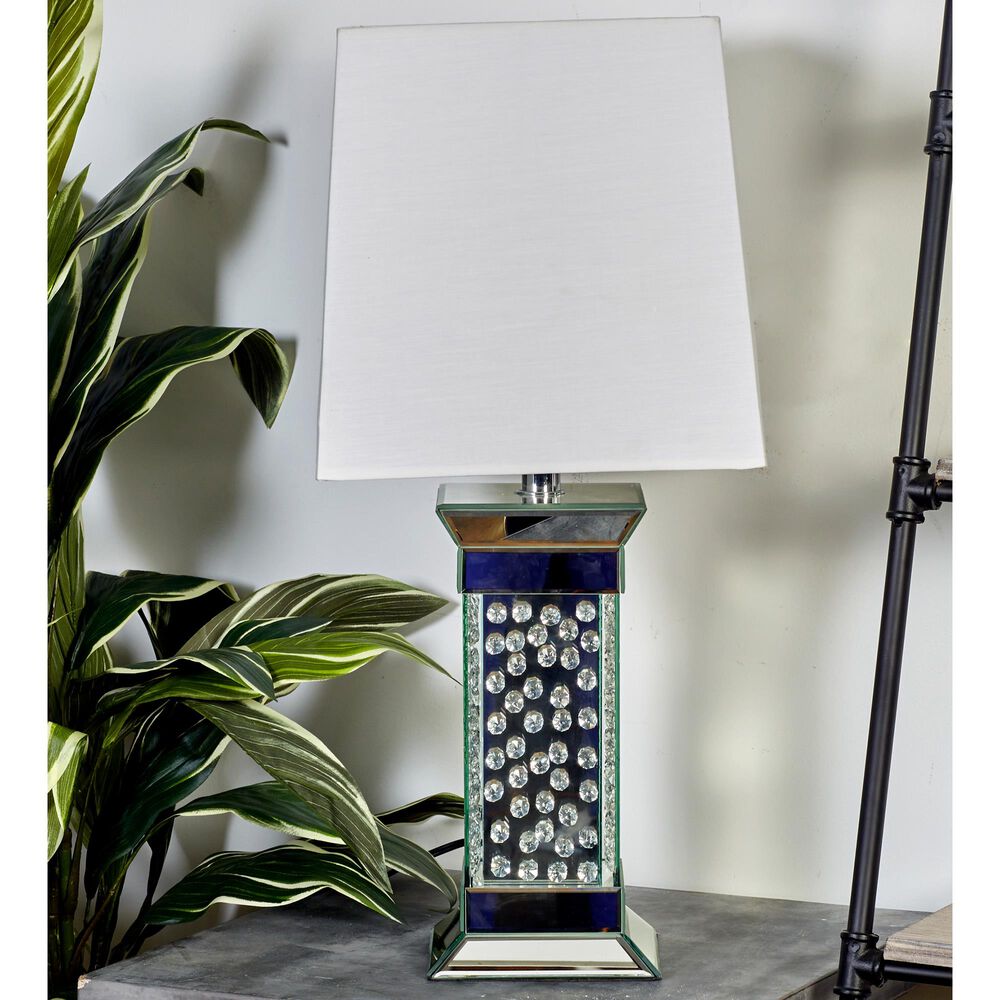 Maple and Jade Glam Table Lamp with Square Shade in Silver, , large