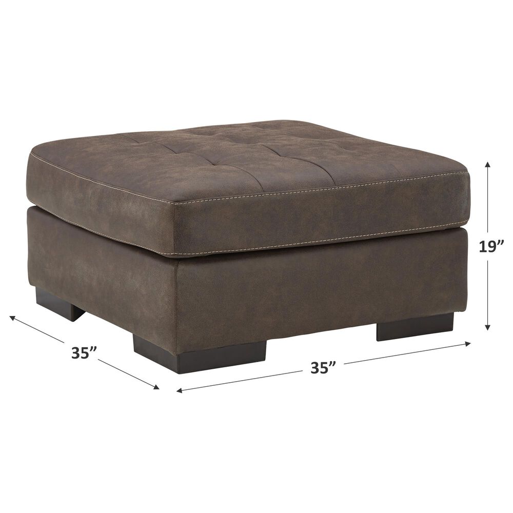 Ashley Maderla Oversized Accent Ottoman in Walnut Brown, , large