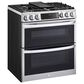 LG 2-Piece Kitchen Package with 6.9 Cu. Ft. Smart Slide-In Double Oven Gas Range and 2.1 Cu. Ft. Smart Over-the-Range Microwave in Printproof Stainless Steel, , large