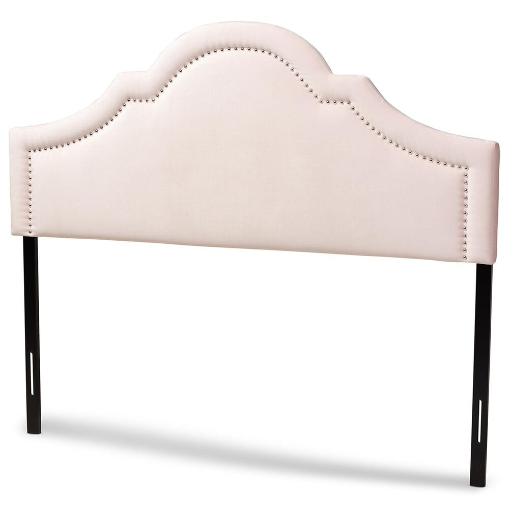 Baxton Studio Rita Queen Panel Headboard in Light Pink, , large