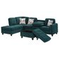 HOMLUX 94.49" L-Shaped Modular Sectional Sofa with Storage Ottoman and Cup Holders in Green, , large