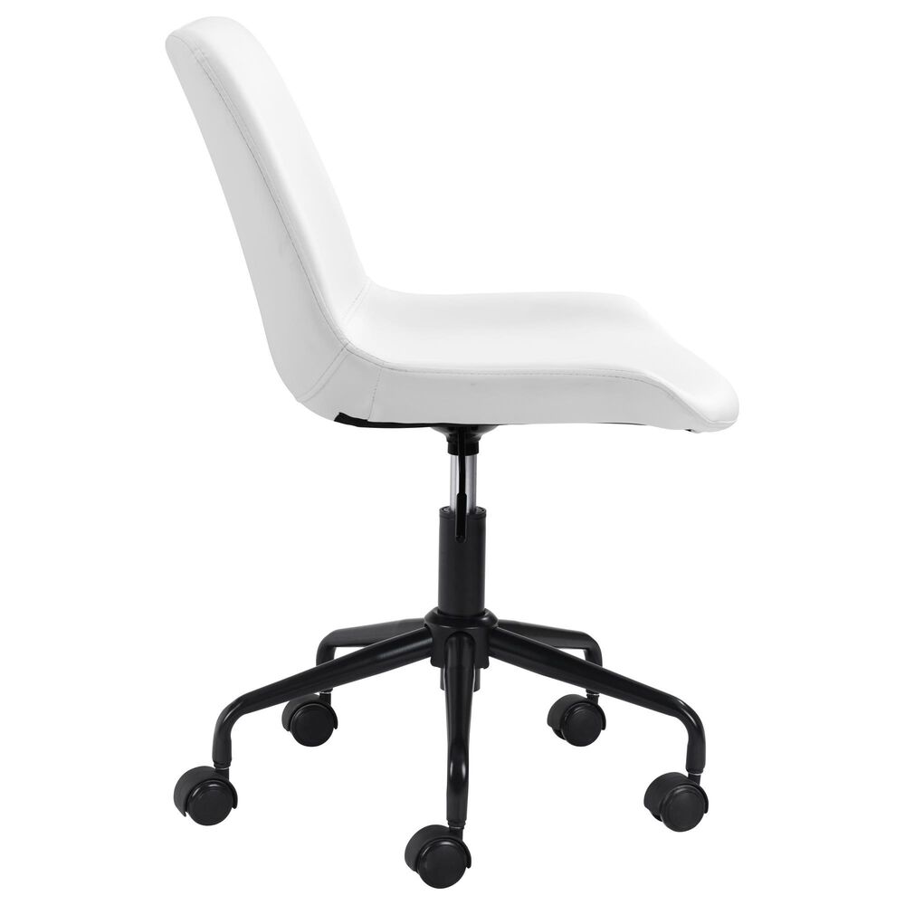 Zuo Modern Byron Office Chair in White and Black, , large