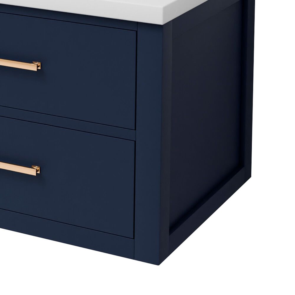 Lexora Home Castor 48" Single Bathroom Vanity in Blue with 2 cm White Cultured Marble Top and Rectangular Sink, , large