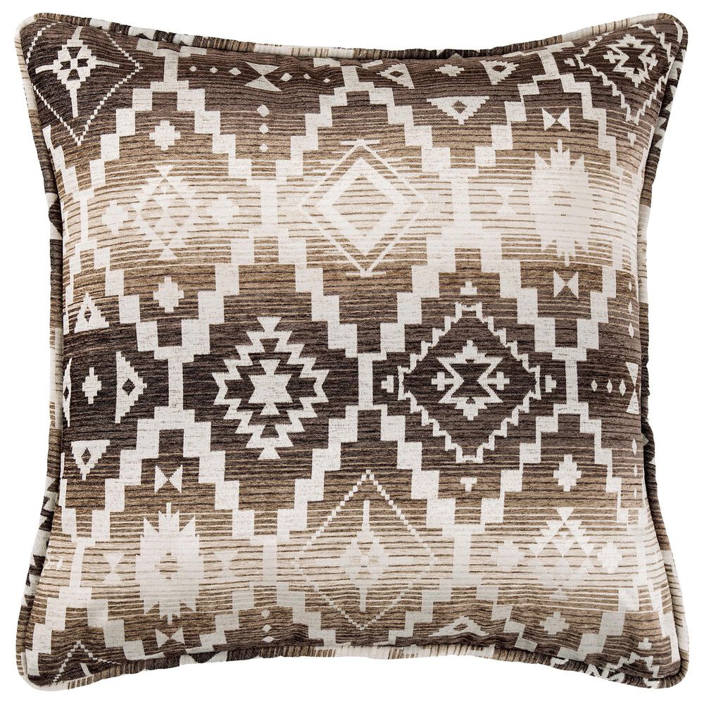 HiEnd Accents Chalet Aztec 27" Euro Sham in White and Brown, , large