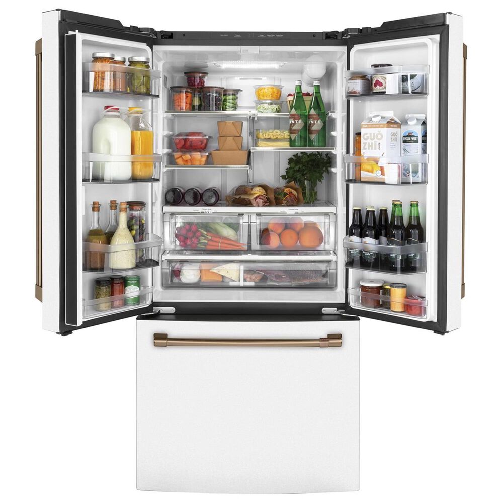 GE Cafe 19 Cu. Ft. 3Door French Door Refrigerator in Matte White