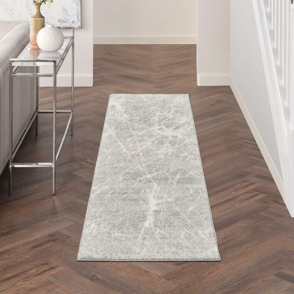 Nourison Exhale 2&#39;2&quot; x 7&#39;6&quot; Ivory and Grey Runner, , large