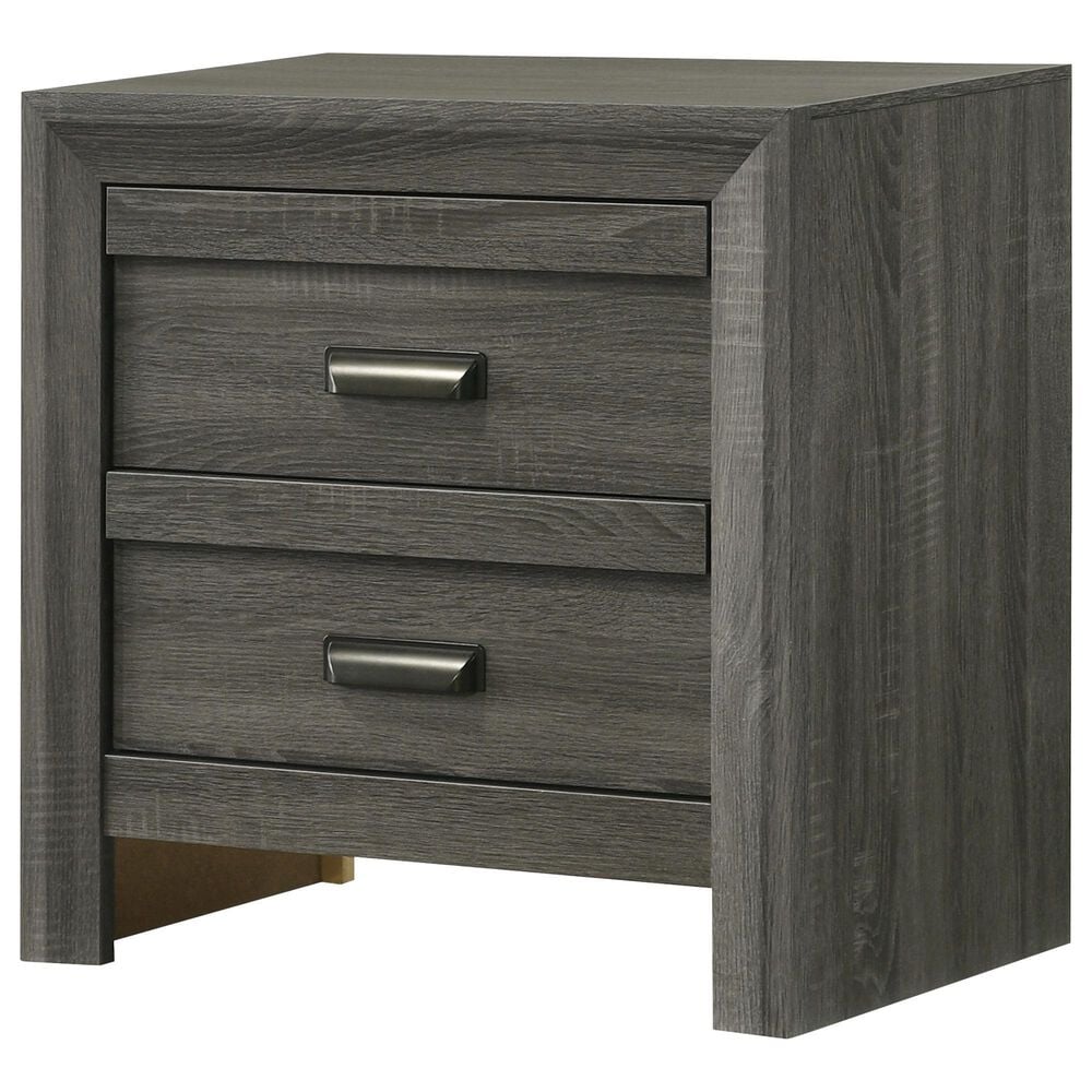 Crown Mark Valor Twin Bed with Nightstand in Gray, , large