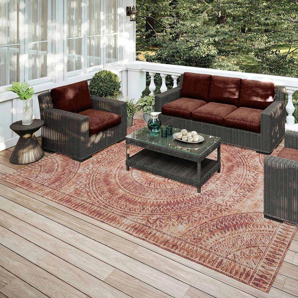Dalyn Rug Company Sedona Oriental 9&#39; x 12&#39; Spice Indoor/Outdoor Area Performance Rug, , large