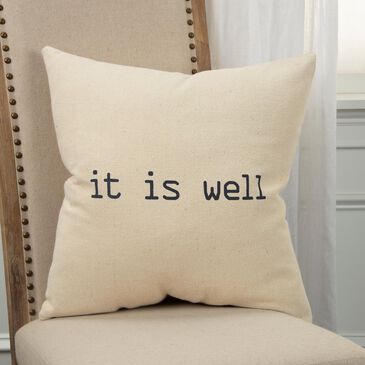 Rizzy Home Sentiment 20" Poly Filled Pillow in Natural, , large