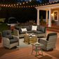 HOMLUX 8-Piece Outdoor Modular Sofa Conversation Set in Black, , large