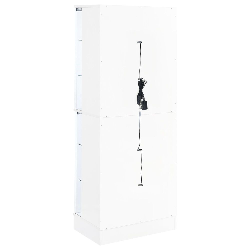 Pacific Landing Cabra Display Case Curio Cabinet in White High Gloss and Clear, , large