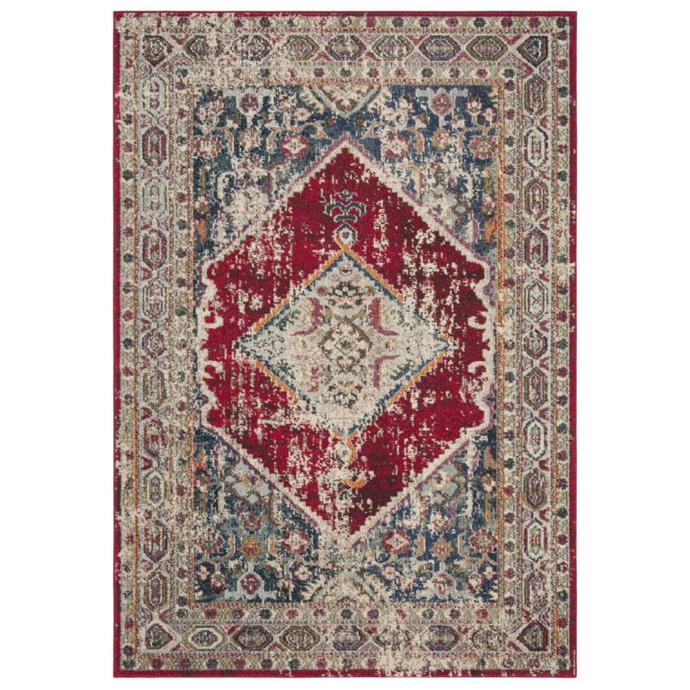 Safavieh Monaco MNC257A 5"1" x 7"7" Ivory and Red Area Rug, , large