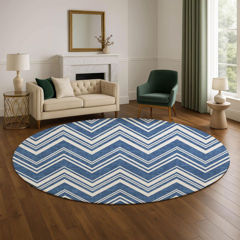 Dalyn Rug Company The Reserve TR17 Blue 8&#39; Round Indoor/Outdoor Area Rug, , large