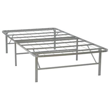 Linon Home Decor Franson Twin Folding Platform Bed Frame in Dark Pewter, , large