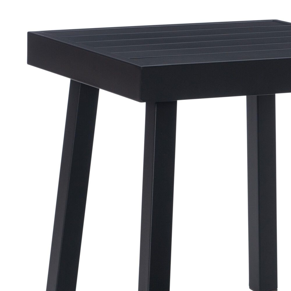 Linon Home Decor Holland Aluminum Side Table in Black, , large