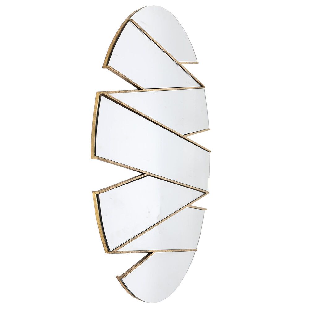 Flair Industries Round Wall Mirror in Ribboned Gold, , large