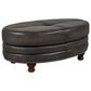 Hydeline Billingham Leather Oval Sofa Ottoman in Ash, , large