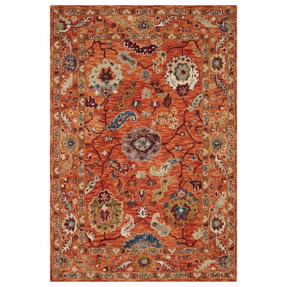Loloi Padma PMA-01 3" Round Orange Area Rug, , large