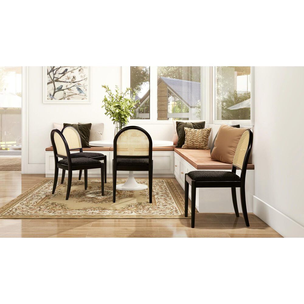 Jennifer Taylor Home Panama Side Chair with Ebony Black Cushion in Black and Natural (Set of 2), , large