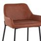 LumiSource Daniella 24" Counter Stool with Camel Upholstery in Black (Set of 2), , large