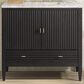 James Martin Vanities Myrrin 36" Vanity in Carbon Oak with 3 cm Eternal Jasmine Pearl Quartz Top, , large