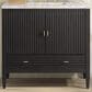 James Martin Vanities Myrrin 36" Vanity in Carbon Oak with 3 cm Eternal Jasmine Pearl Quartz Top, , large