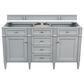 James Martin Vanities Brittany 60" Double Bathroom Vanity in Urban Gray with 3 cm Eternal Jasmine Pearl Silestone Top, Rectangular Sinks and FreePower Wireless Charger, , large